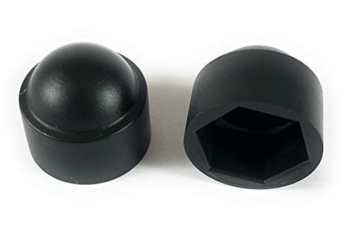 JLB Plastics UK - Black Plastic Dome Bolt Nut Protection Cap Covers (Pack of 20 Caps, M8 / 13mm Spanner)