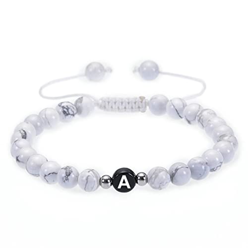 Bracelet homme turquoise blanche 6mm idéal pour un look décontracté chic