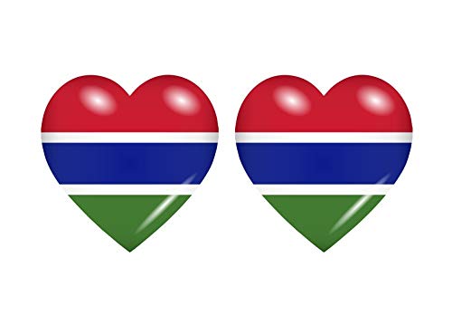 Akachafactory 2X Autocollant Sticker Drapeau Coeur Wag Gambie