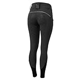 Horze Callie Womens High Waist Silicone Full Seat Breeches with Phone Pocket - Black - 30