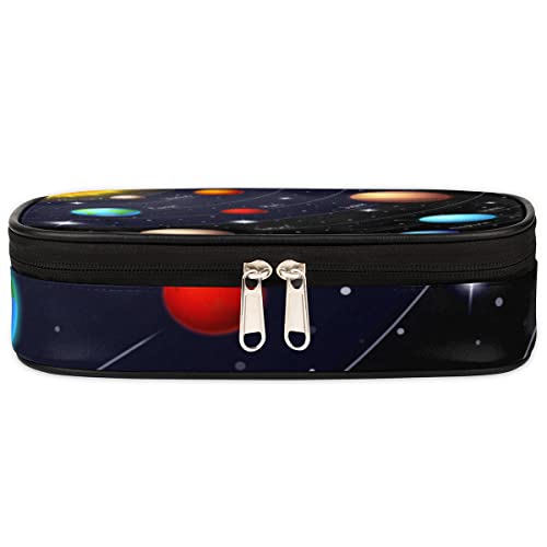 Image of Pardick Solar System Planet Big Capacity Pencil Pen Case Universe Galaxy Large Pencil Pouch with Zipper Compartments Pencil Bag for Boys Girls Adults Student Office School Supplies