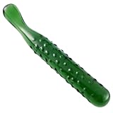 Glass Anal Plug Crystal Dildo Wand Penis Anal Play Stimulator Vaginal Massager G-spot Vegetable & Fruit Shape Adult Sex Toy, Green-Cucumber, 7.68 * 0.98'