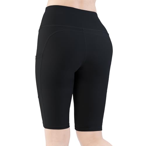 2 Pack Biker Shorts for Women with Pockets 8" High Waisted Tummy Control for Workout Athletic Running Shorts4