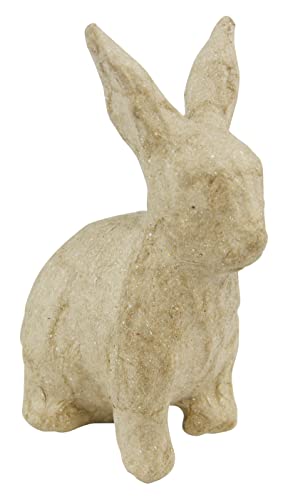 Décopatch AP131O - Un support en papier brun pulpé 7,5x4,5x10,5 cm, Lapin assis