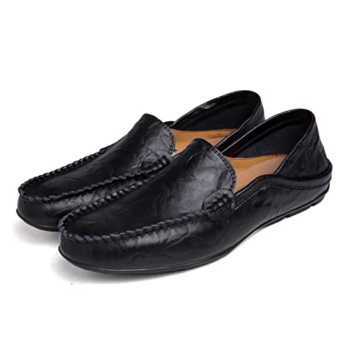 Mocasines transpirables de verano para hombre: zapatos casuales de cuero PU con suela plana