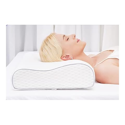 Memory Foam Kissen für Nackenschmerzen, Orthopädische Cervical Contour Kissen Nackenstütze Relief für Rücken, Magen, Seite Schläfer mit Waschbaren Atmungsaktivem Bezug mit Reißverschluss Cover
