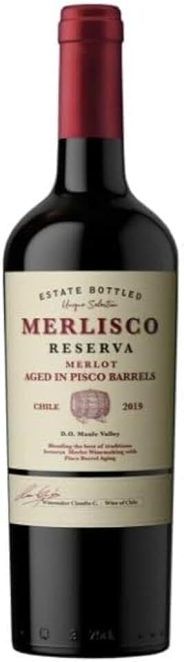 VINHO CHILENO MERLISCO 750ML - Envelhecido em barrica de Pisco