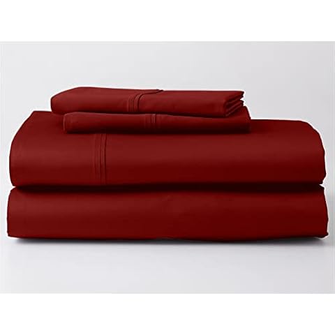 DreamDigs Heavy 600 Thread Count Sleeper Sofa Bed Sheet Set - 4 PC's - 100% Egyptian Cotton - Twin Size - Fits Up to 4"" Drop - Burgundy - Sofa Sleeper Sheets Cover
