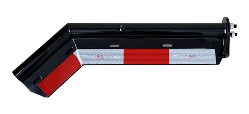 Image of TBOZZ Angled Mud Flap Hanger with Conspicuity Tape,1-1 /8 inch in Mounting Bolt Spacing,27 inch Length. Black Version.in Pair.(Left Hand+Right Hand)