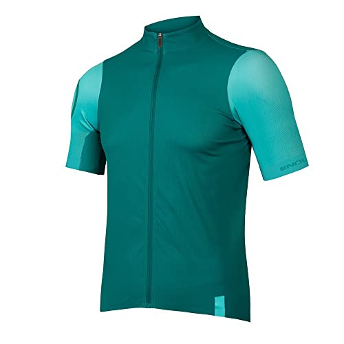 Endura Mens FS260 Road Cycling Jersey Short Sleeve Emerald Green, X-Small
