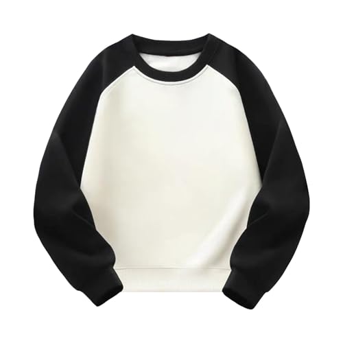 Loose Crewneck Sweatshirt for Boys Girls Color Block Raglan Sleeve Pullover Tops Kids Outdoor Workout Athletic Outfits
