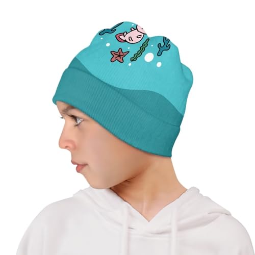 Boys Girls Cartoon Animal Print Beanies Soft Knit Warm Slouchy Beanie Hat for Winter Fall4