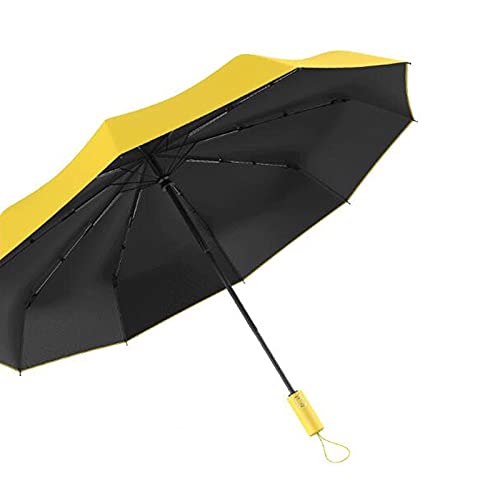 Regenschirme, 1 ück automatisch öffneter Regenschirm, Reiseschirm, 12 Rippen für Auto-Regen im Freien, Beige, Schwarz, Blau, Gelber Regenschirm