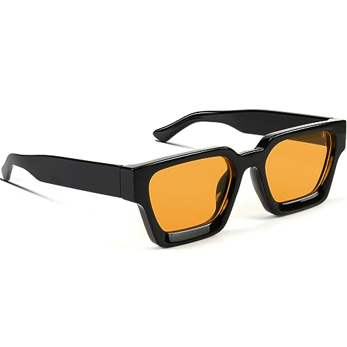 GFUIARA Trendy Square Sunglasses for Men Women Fashion Thick Rectangle Sun Glasses UV Protection Shades Designer Style