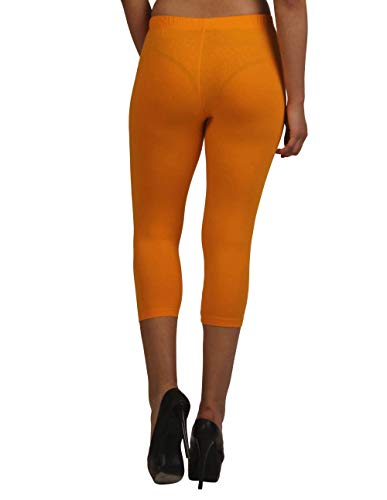 Image of Frenchtrendz Women's Cotton Spandex Stretchable Mid Rise Slim Fit Legging Capris (XS-4XL)