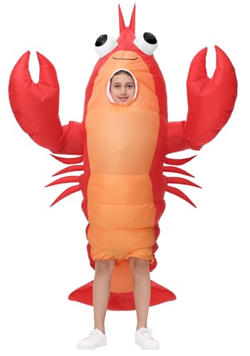 Poptrend Costume de homard gonflable pour adulte, costume gonflable de homard d'Halloween, costume de homard pour homme et femme, costume de fête amusant (enfants)