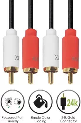 Image of MX RCA Cable 2RCA to 2RCA Stereo Audio Cable Gold Plated Adapter Dual Shielded for Home Theater Amplifier Hi-Fi System Car Sound Speaker PARENT (2 RCA MALE / 2 RCA MALE, 5M)