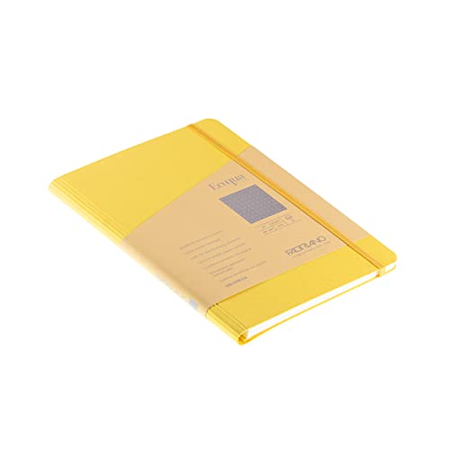 Cahier à spirales Fabriano Ecoqua A5 jaune carnet de notes à points