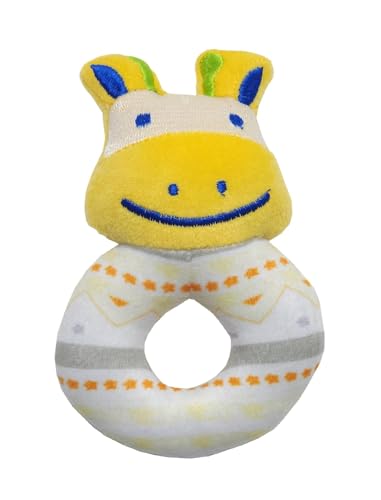 Image of Crackles Cute Face Soft Rattle Toy with Round Handle Grip and Rattle Sound (Random Multi Color & Design)