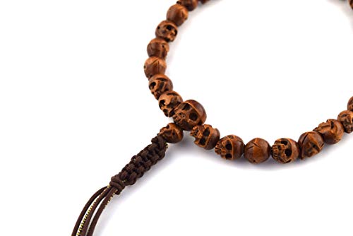 10mm Japanese Boxwood Skull Beads Prayer Beads Mala for Men Meditation Handmade Crafts Gifts for Men4