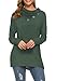 WEACZZY Womens Long Sleeve Shirts Button Cowl Neck Casual Loose Tunic Tops Blouse Dressy (Medium, 10 Green)