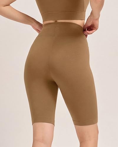 Image of URBAN ADVENTURE High Waist Cotton Cycling Shorts for Women - Stretchable Active Wear for Workout, Running & Yoga