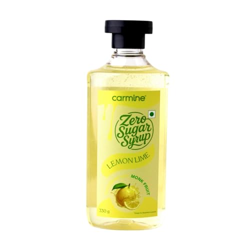 Image of Carmine Zero Sugar Lemon Syrup - 330g | New & Improved Recipe | Sweetened with Pure Monk Fruit | Natural, Plant-Based Sweetener | No Added Sugar or Artificial Ingredients