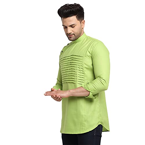 Image of SAIFOO Men's Rich Cotton Blind Short Kurta
