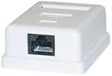 C&E Cat6 Single Jack Surface Mount Box Female Unshielded, White (CNE43767)