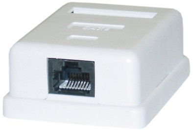 Cat6 Single Jack Surface Mount Box Female Unshielded, White (CNE43767)