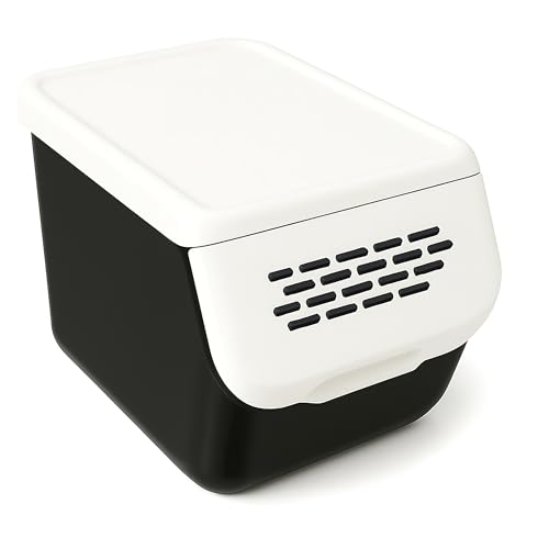 HRB Aufbewahrungsbox mit Deckel 1 Stück- Kartoffelbox - Kartoffel Aufbewahrungsbox - Trocken und Lichtschutz - Spülmaschinengeeignet - Länger Haltbar - Verlangsamtes Keimen - Praktische Lagerung