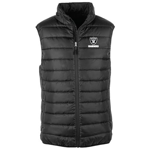 Dunbrooke Mens Black Las Vegas Raiders Alberta Full-Zip Puffer Vest