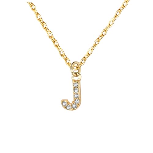 KJKJKJ Colliers Femmes Filles, Collier Initiale Lettre A B C D E F G H I J K L M N O P Q R S T U V W X Y Z Personnalisation Idées Cadeau Anniversaire Célébration Cadeau Saint Valentin (J)
