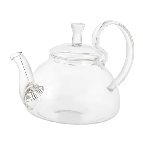 iplusmile 耐熱ガラス製ティーポット 家用茶用 泡茶器 花茶 果実茶対応 電磁調理器対応 安定底 持ちやすいハンドル付き
