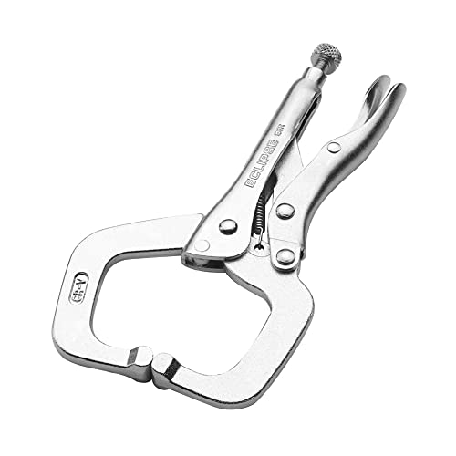 Eclipse E6R Locking C-Clamps with Regular Tips, Silver, 6-Inch