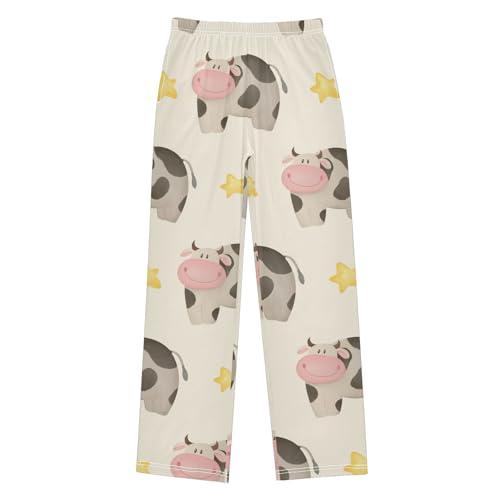 Cow Star Boys Pants Boys Athletic Pants Long Pant for Boywith Pockets Wide-Leg Size 6-14Y