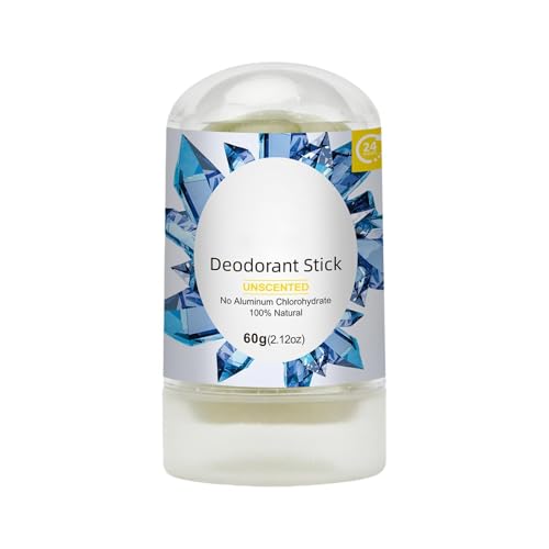 Barra antitranspirante de alumbre – Desodorante de sal mineral natural Sin aluminio Fórmula de sin alcohol 60 g | Control de olores en las axilas Protección contra el sudor Unisex Hombres