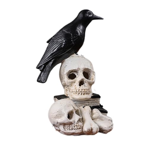 Estatuas de y cráneo,Estatua de en calavera,Estatua de cráneo y de Halloween - Adorno de de calavera de halloween, cráneo de mesa decorativo de resina con figura de