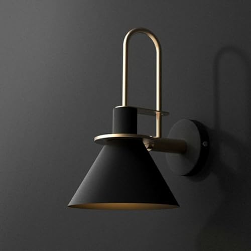 Wall Sconces Modern Cone Metal Shape Wall Lantern Kit Bedside Wall Mount Lamp Sconce 1 Light Indoor Decoration -Green Finish/Black