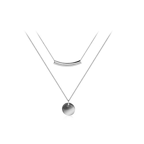 Collier 925 double couche à chaîne géométrique, un accessoire minimaliste qui sublime le cou