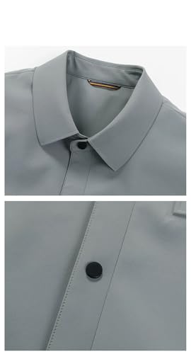 Men's Solid Business Casual Jacket Loose Fit Blazer Coat Lapel Buttons Work Formal Outwear4