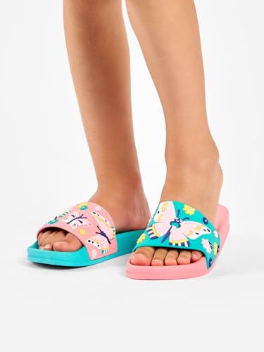 Dedoles Badeschuhe & Hausschuhe Damen Herren & Kinder Badesandalen lustige Designs Bücher Kaffee Party Pizza Fuchs Bär Lama Wolken Geschenk, Farbe: Süße Schmetterlinge, Gr.: 35 EU 2