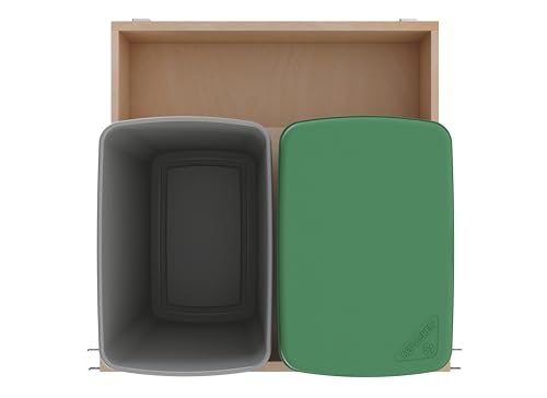 Contenedor doble metálico para basura 32 Qt con tapa para mueble 24" miniatura 5