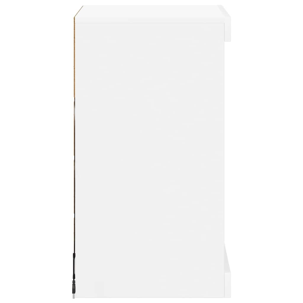 vidaXL Buffet avec Lumières LED, Armoire Latérale de Rangement, Organisateur de Salon Salle de Séjour Maison Intérieur, Moderne, Blanc