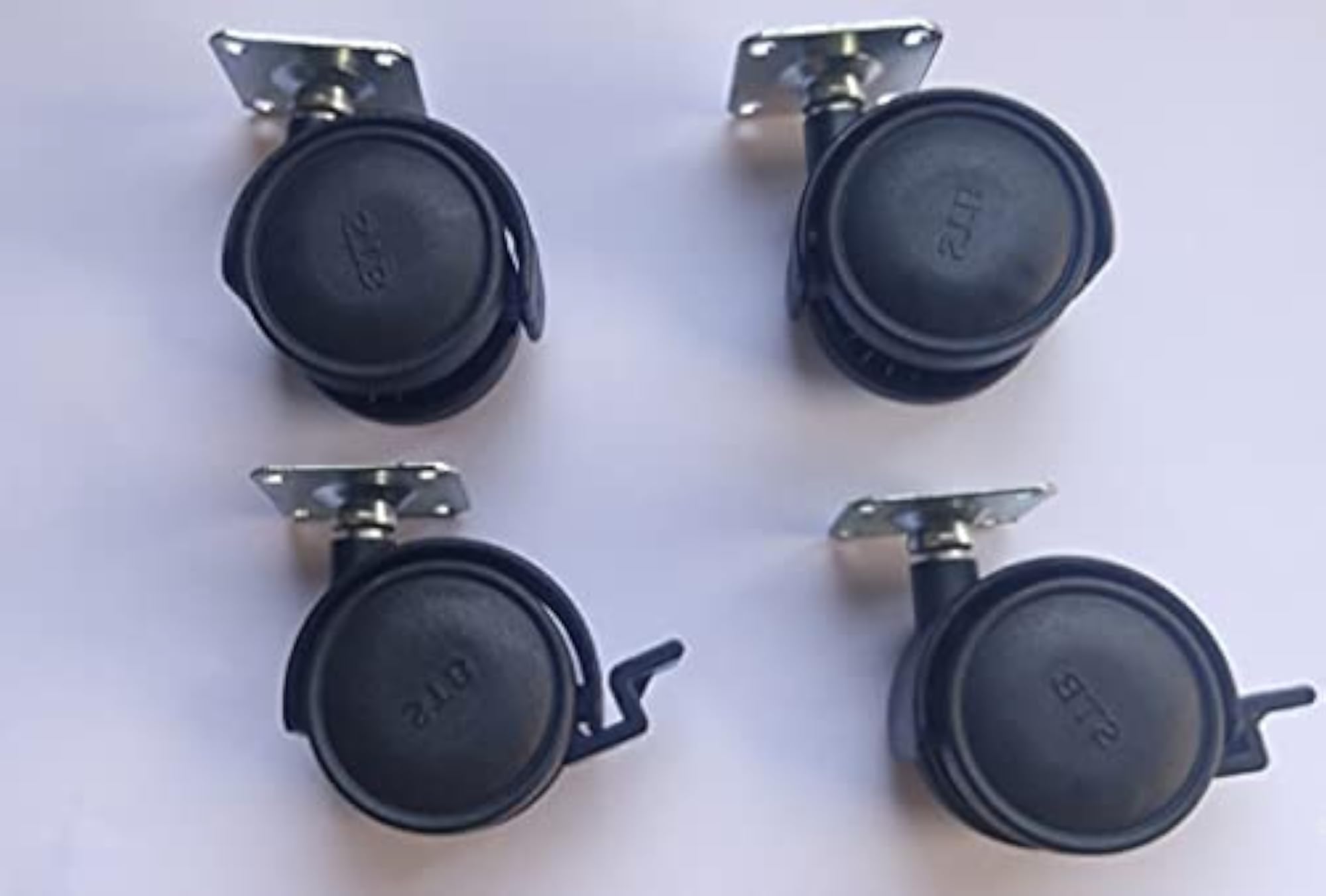 Heavy Duty Plate Type Twin Castor Wheels, 360° Swivel