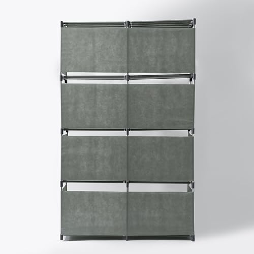 Image of Kuber Industries (Pack of 5) 8 Layer Book Rack | Book Cabinet Shelves for Bedroom Office Living Room | Storage Shelve for Books Storage Organizer | Adjustable Shelf Rack | SJ88G | Grey