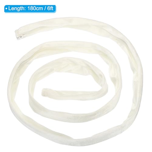 Image of PATIKIL 6ft Lamp Chain Cover, Chain Protective Sleeve Washable with Zipper for Chandelier Lighting Wires Swing Light Fixture, White