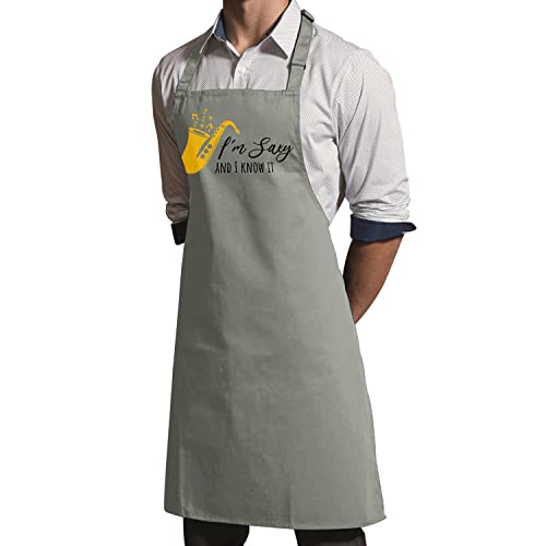 Tablier de cuisine saxophone gris le cadeau idéal pour un musicien gourmand - 3