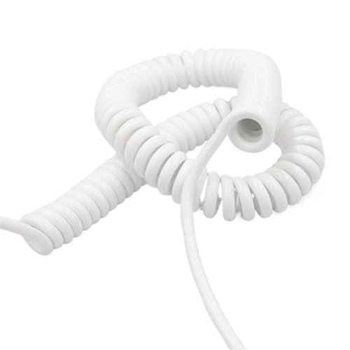 Cable de alimentación flexible de 9m con diseño helicoidal extensible 20AWG de 2 hilos
