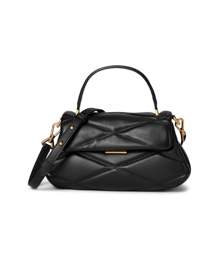 Kate Spade New York Womens Grace Fine Leather Small Top Handle Bag, Quilted Black, One Size